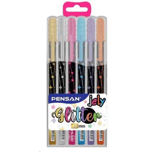 Pensan 2800 Krş 6-lı Jely Glıtter Simli Jel Kalem